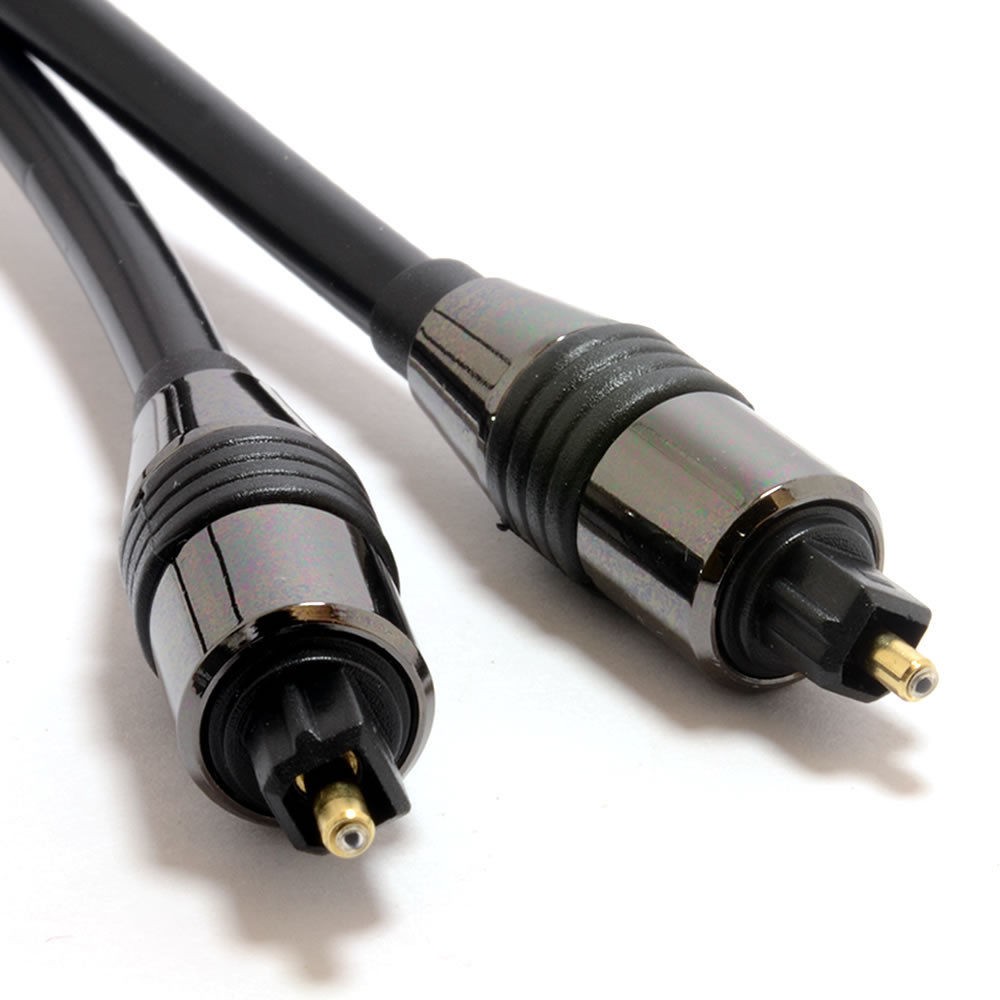 2m Black TOS Link TOSLink Optical Digital Audio Cable Extra Thick 6mm Lead