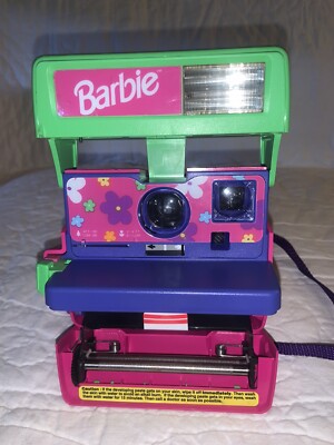 VTG 90s Barbie Edition Retro Floral Instant Polaroid 600 Camera w