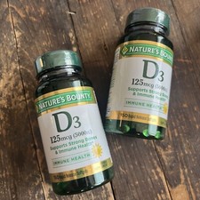 2 Pack Nature's Bounty Vitamin D3 5000 IU Softgels Max Strength 150 ct Sealed