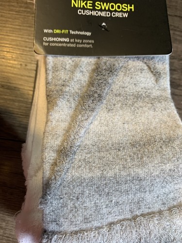 Nike Youth Athletic Swoosh Crew Socks 2 Pack Gray And White Youth 5Y-7Y - Picture 3 of 5