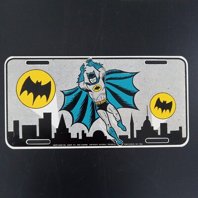 Batman Bat Signal Gotham Original 1966 License Plate Groff Signs 12''×6'' Aluminum