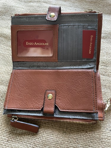 Enzo Angelina Green & Brown Tropical Leaf Tenli Wristlet - 第 3/6 張圖片