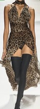 Dolce&Gabbana Leopard-print Silk  Chiffon Dress Size IT 42UK10 US 6 RRP £3600