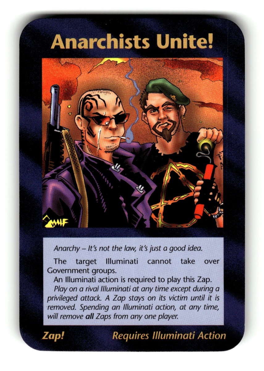 Anarchists Unite! Card INWO Illuminati New World Order Assassins