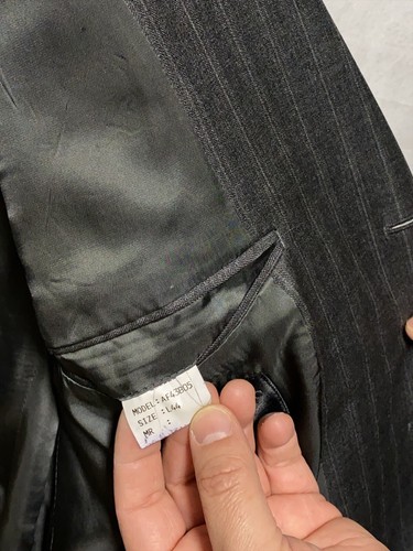 Alfani Suit Men 44R Gray Striped 3B Cashmere Wool Academia Pants 38X26.5 Luxury - Picture 13 of 22