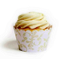 Tan Beige Ivory Filigree Cupcake Wrappers 36 Pack Wedding Shower Birthday Party Tan Beige Ivory Filigree Cupcake Wrappers 36 Pack Wedding Shower Birthday Party