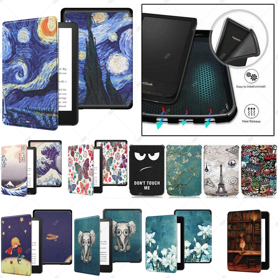 For Pocketbook 627 616 632 Touch Lux4 / Basic Lux2 Smart Slim Leather Cover Case - Image 2 of 4