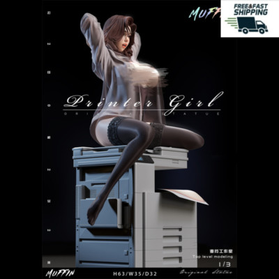 Muffin Studio Printer Girl 1/3 Resin Statue In Stock H63cm PU DIY Cast Off