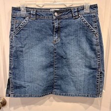 Carolina Blues Vintage Blue Denim Jean Skirt Women  s size 14 Y2k 90s Medium Wash