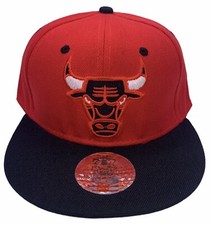Mitchell Ness Chicago Bulls NBA Basketball Snapback Hat Red Black NEW
