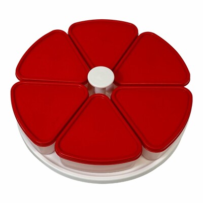 Tupperware Snacks Go Round Behälter - rot/weiß