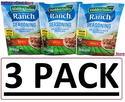 3 PACK - Hidden Valley Ranch Spicy Salad Dressing & Recipe Mix 1 oz (Total  3 oz) | eBay