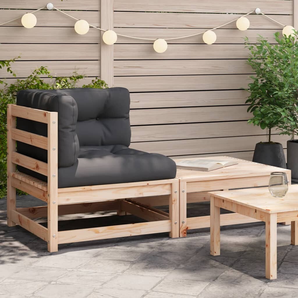 vidaXL Divano Angolare da Giardino con Cuscini e Poggiapiedi