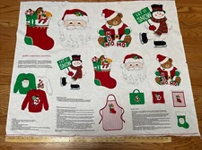VIP Cranston Merry Christmas Appliques fabric panel