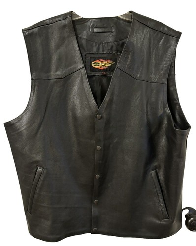 Gap Vintage 1999 Y2K Padded Leather Vest Quilted XL Normcore Moto