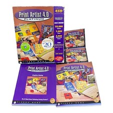 Print Artist 4.0 Platinum 4 CD Set 1998 Sierra Home Windows 95 Vintage