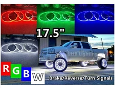 JHB 17.5" IP68 Remote + Bluetooth APP RGBW ColorChanging LED Wheel Rings Lights