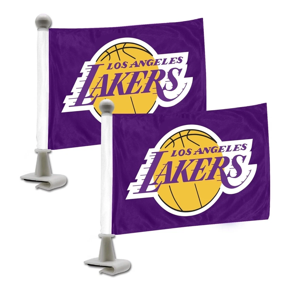 Conjunto de 2 bandeiras de carro Los Angeles Lakers NBA Ambassador - Imagem 3 de 3
