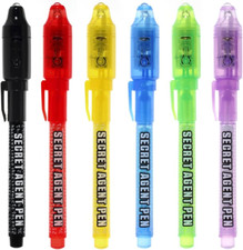 Invisible Ink Pen, Upgraded Spy Invisible Ink Pen with UV Light Magic Marker for