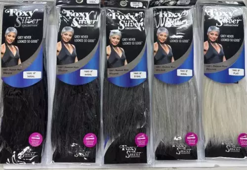 Foxy Silver 100% Human Hair for Weave YAKI (SALT & PEPPER)