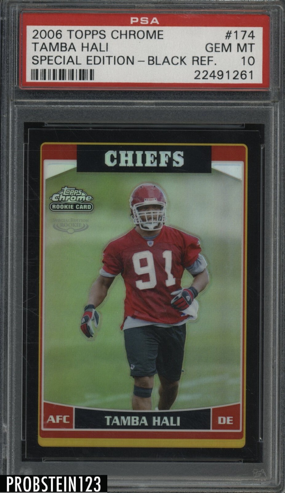 Tamba Hali Topps Chrome #174 Special Edition-Black Refractor