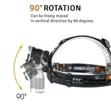 Torcia Lampada Frontale 3 LED 12000 Lumen LED Ricaricabile Usb+ 2 Batterie Top - Miniatura 1