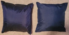 Set of 2 Solid Dark Blue Square Sofa Pillows Throw Pillow Bed Decoration Fancy