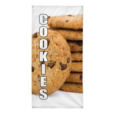 Vertical Vinyl Banner Multiple Sizes Cookies Food and Drink Restaurant and Food
