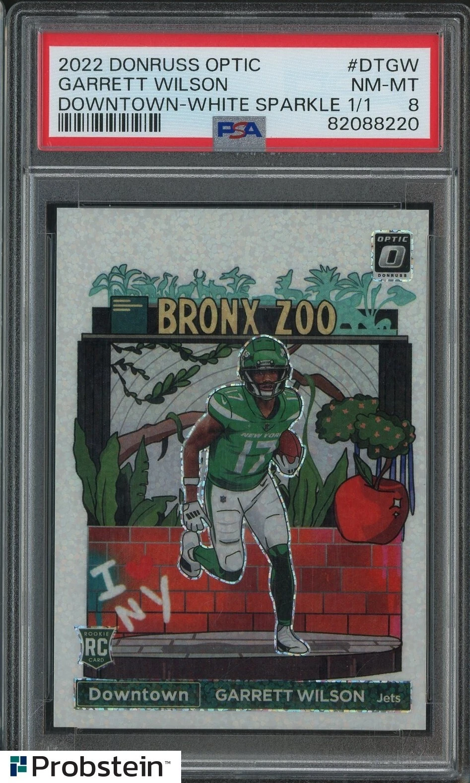 Garrett Wilson Panini Donruss Optic Downtown #DTGW White Sparkle 1/1