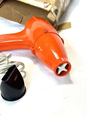 Sèche-cheveux Vintage Moulinex Orange Des Années 70 – Fonctionne Bien, 2 Vitesses