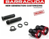 Handgriffe 120 MM Schwarz + Gegengewichte Ergal Rot Blux Universal FüR Moto