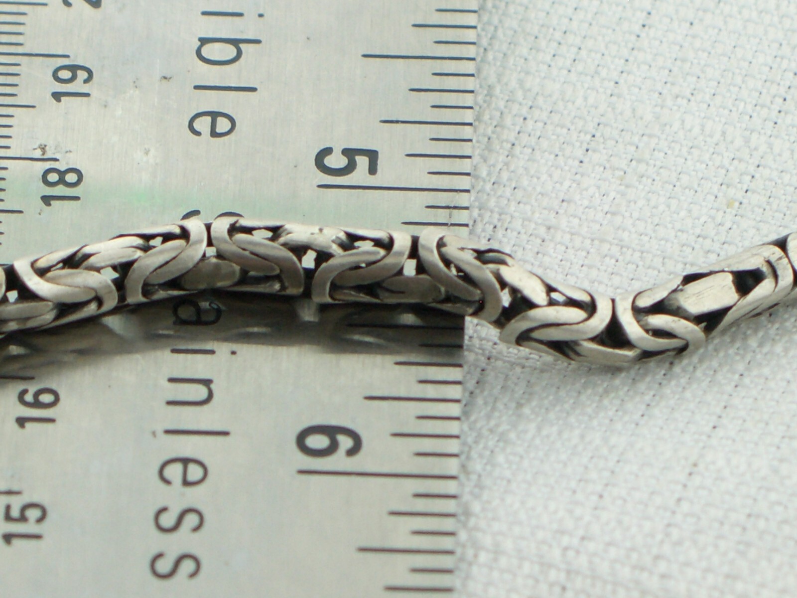 Solid Sterling Silver BALI Byzantine Cable Bracel… - image 4