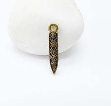 4 Mini Boho Charms, Earring Charms, Antique Bronze 28x5mm G37024
