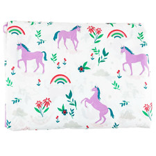 Pillowfort Target Full Flat Sheet Unicorn Rainbow White Purple Green EUC 81x96"
