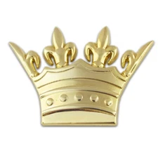PinMart's Gold Plated Royal Crown Lapel Pin