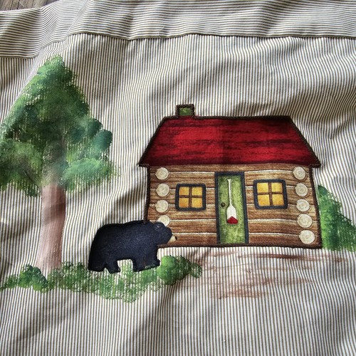 Las Olas By Oved International Log Cabin Bear Button Up Shirt Blouse Size M - Photo 13 sur 14