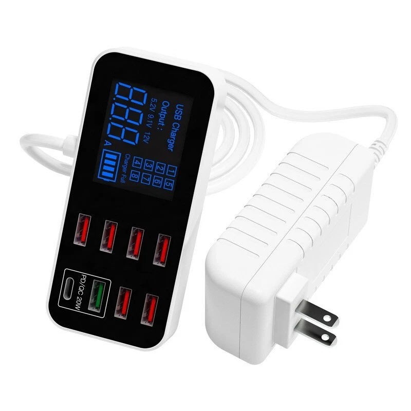Multi USB 8-Port Fast Desktop Hub Wall Charger Type C PD Fast Charging Station - Image 4 of 4