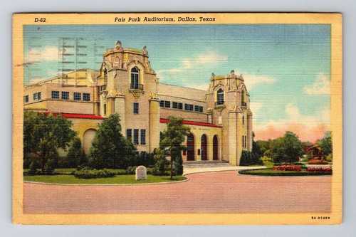 Dallas TX-Texas, Fair Park Auditorium, c1940 Vintage Postcard