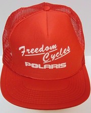 Vtg 1980s POLARIS FREEDOM CYCLES ATV Motorcyle Snowmobile SNAPBACK TRUCKER HAT