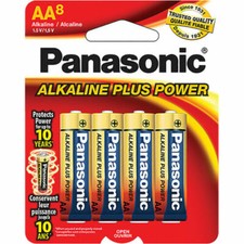 Batería Panasonic AA Alkaline Plus Power, AM-3PA/8B (paquete de 8)
