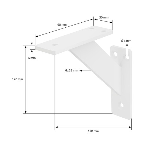 4x Mensole in alluminio bianco 120 mm supporti per ripiani muro scaffale pesanti - Foto 7 di 8