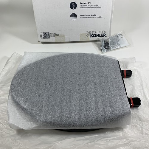 NUOVO Kohler 4774-7 Brevia Q2 Advantage NERO sedile WC allungato a sgancio rapido - Foto 8 di 16