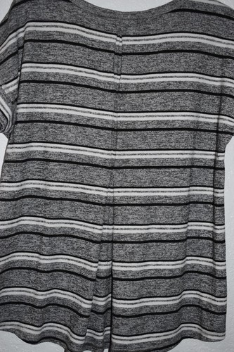 T by Talbots SMALL Dolman Top maglia elasticizzata grigio righe maglietta pullover pieghe dietro - Foto 11 di 15