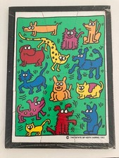 PUZZLE KEITH HARING VILAC BOIS POLYCHROME  ESTATE KEITH HARING 1993 DOG ART NEUF