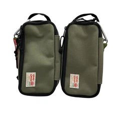 Rough Enough Small Tool Bag Pouch Zipper Big Pencil Case Set of Two Olive Green