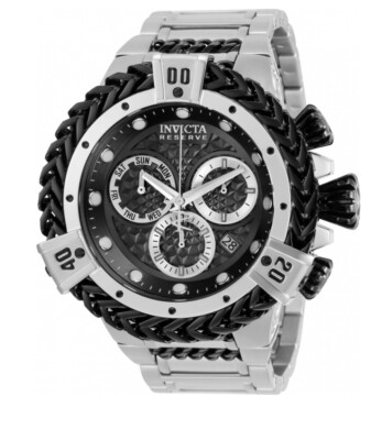 INVICTA 30541 Bolt Herc Reserve Mens 56mm Silver/Black Swiss Quartz Watch