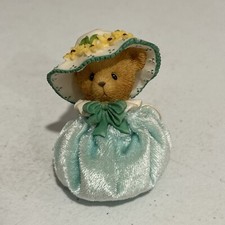Cherished Teddies Spring Bonnet Figurine - Teal