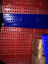 Gro&szlig;e blaue stapelbare Kunststoff Tablett Halter Lebensmittel Pizza Teig K&uuml;hlschrank Gefrierschrank