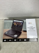 Proscan Elite Portable 7" Swivel Screen DVD Player SD Card Slot 2.5 Battery BLK