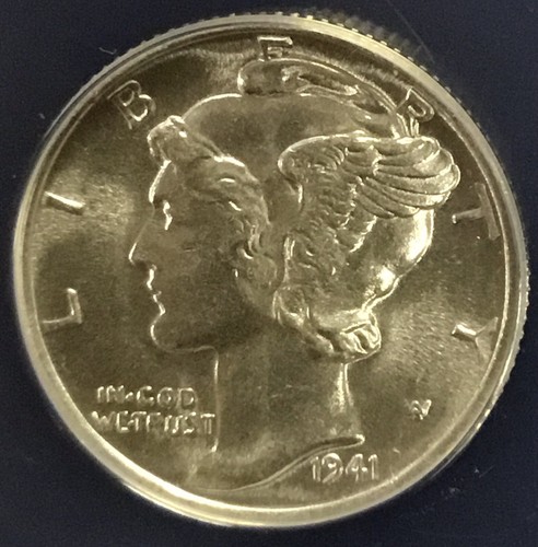 1941 10c ANACS AU 58 FSB MERCURY DIME *Full Split Bands* - Picture 3 of 4